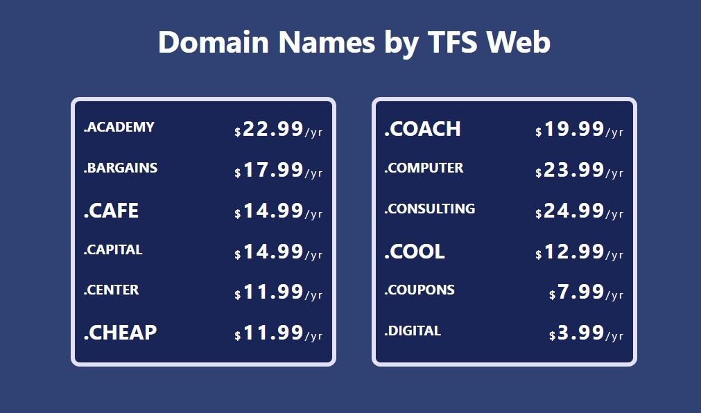 domain names by TFS Web