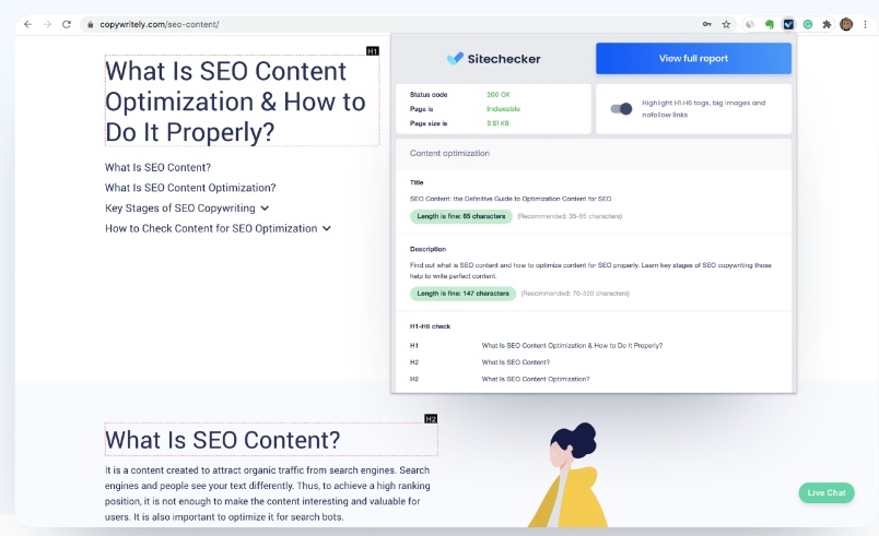 chrome extension for site checker pro