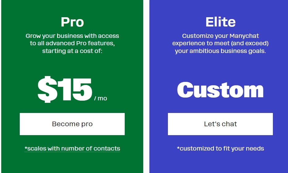 manychat paid plan details manychat paid plan details